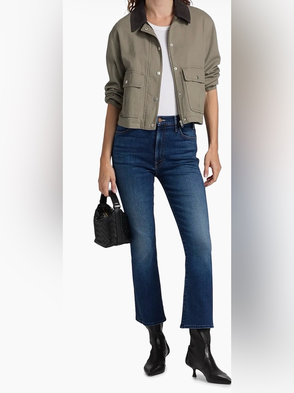 MOTHER The Hustler Ankle Jeans in Howdy, Medium Dark Wash, Size 26 Cropped